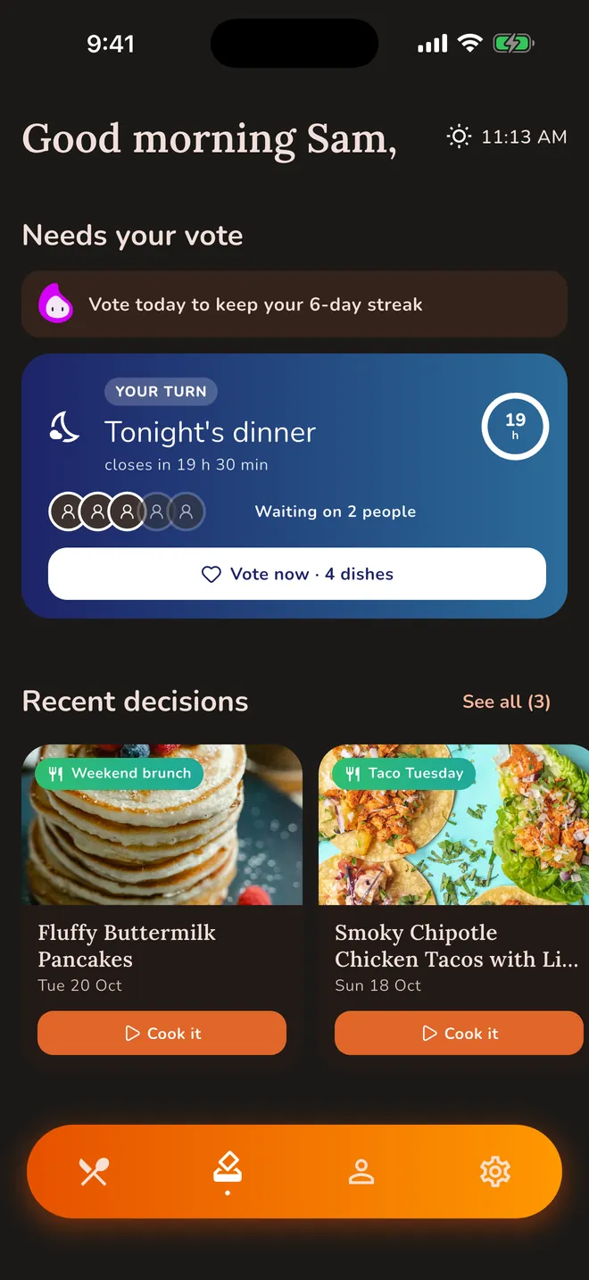 Tonight's poll on the home screen
